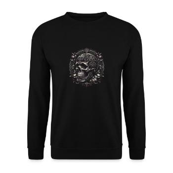 Crâne de mandala mystique - Sweat-shirt Unisexe - noir - Devant - Alina (178cm) & Michal (187cm)