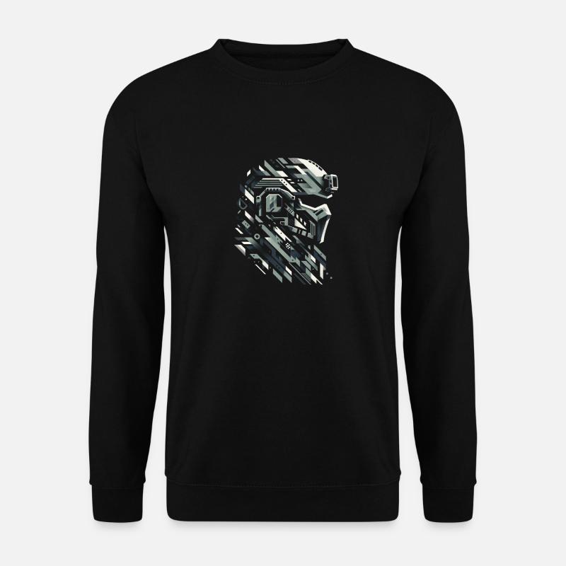 Monochromer Mech-Krieger - Unisex Pullover - Schwarz