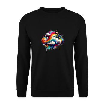 Nuage coloré coloré - Sweat-shirt Unisexe - noir - Devant - Alina (178cm) & Michal (187cm)