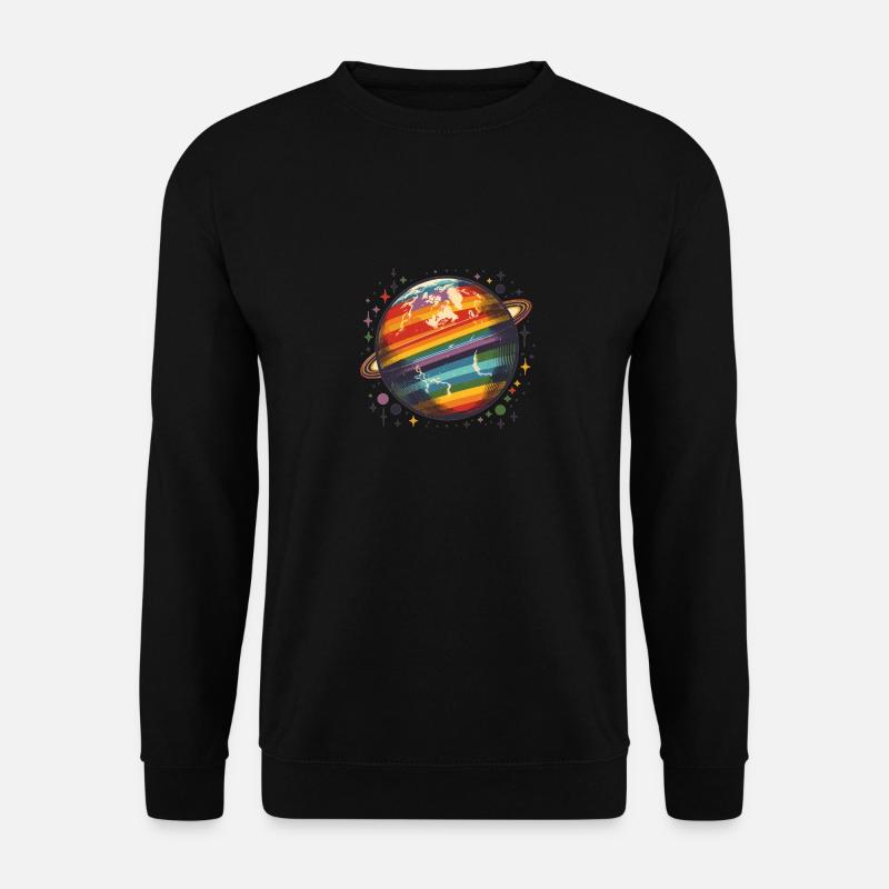 Planet der Vielfalt vintage - Unisex Pullover - Schwarz