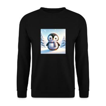 Penguins snow - Unisex Sweatshirt - black - Front - Alina (178cm) & Michal (187cm)