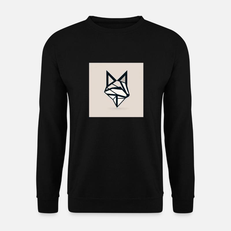 Geometrischer Minimalfuchs - Unisex Pullover - Schwarz