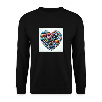Heart of fitness - Unisex Sweatshirt - black - Front - Alina (178cm) & Michal (187cm)