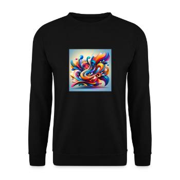 Flow of Colors of Abstraction - Unisex Sweatshirt - black - Front - Alina (178cm) & Michal (187cm)