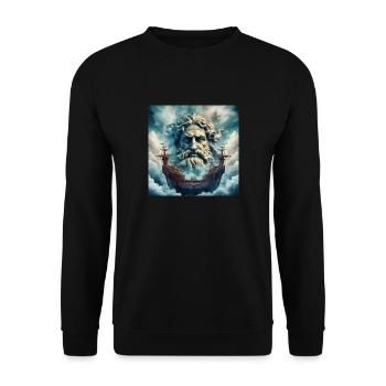 Poseidon - Unisex Sweatshirt - black - Front - Alina (178cm) & Michal (187cm)