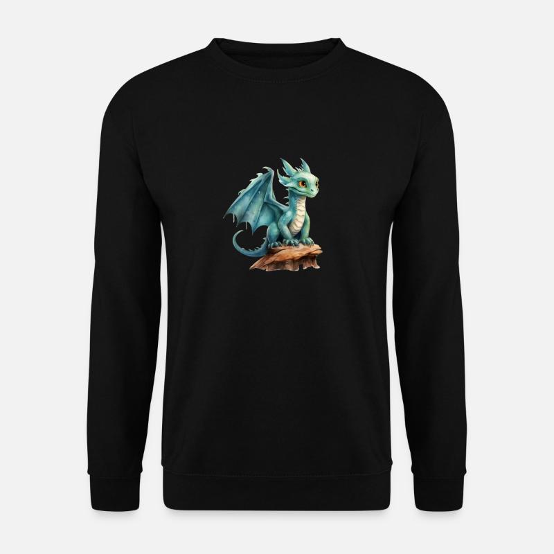 Wasserfarben Drache - Unisex Pullover - Schwarz