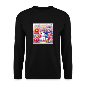 Licorne de dessin animé - Sweat-shirt Unisexe - noir - Devant - Alina (178cm) & Michal (187cm)