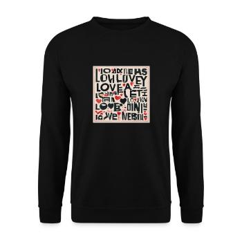 for wonderful loves - Unisex Pullover - Schwarz - Vorne - Alina (178cm) & Michal (187cm)