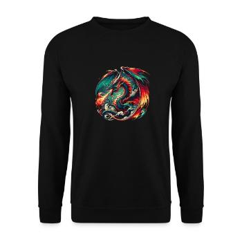 Spirale de dragon infernal - Sweat-shirt Unisexe - noir - Devant - Alina (178cm) & Michal (187cm)