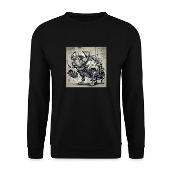 dog style cyborg steampunk cyberpunk biomec - Unisex Sweatshirt - black - Front - Alina (178cm) & Michal (187cm)