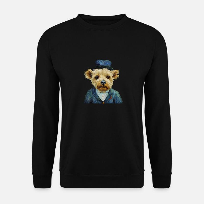 Büste eines Hundes im Kostüm - Unisex Pullover - Schwarz