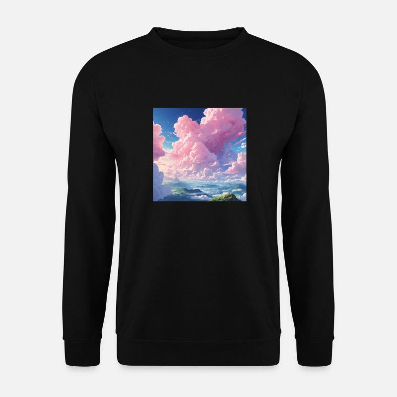 Anime rosa Wolken - Unisex Pullover - Schwarz