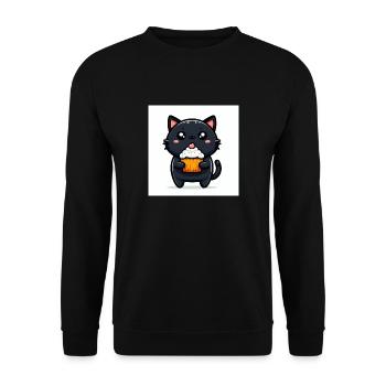 Sweet Kitty Black assis avec Cupcake - Sweat-shirt Unisexe - noir - Devant - Alina (178cm) & Michal (187cm)