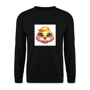 Sweet chick The cute chick with big eyes blue - Unisex Sweatshirt - black - Front - Alina (178cm) & Michal (187cm)