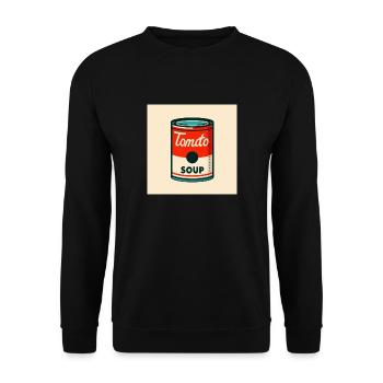 Tomato Soup Can in Risograph - Unisex Sweatshirt - black - Front - Alina (178cm) & Michal (187cm)