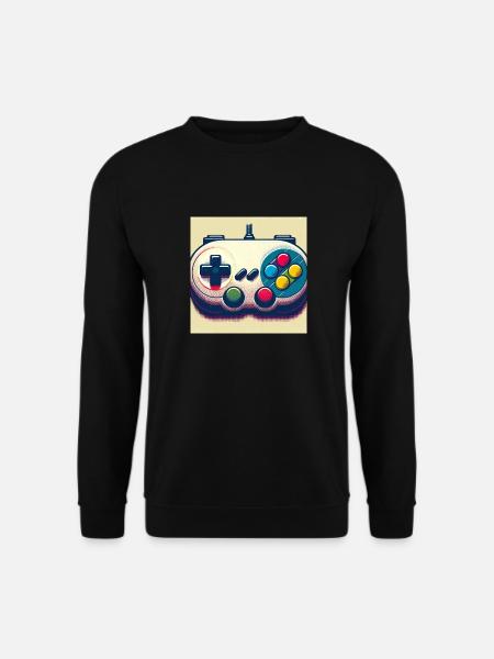 Retro Gamepad in Risograph - Unisex Sweatshirt - black