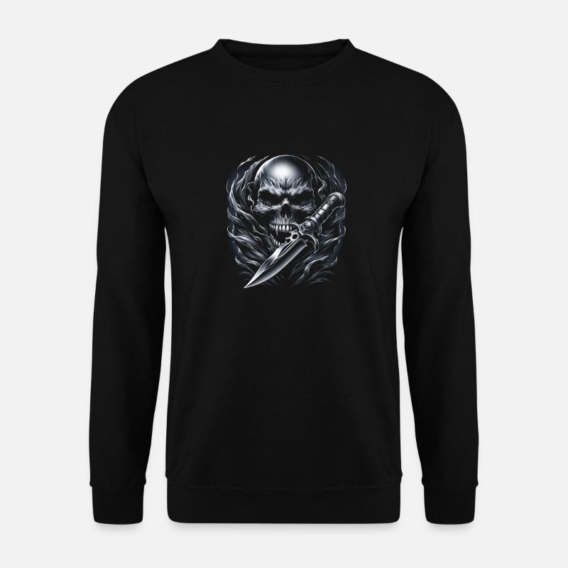 Totenkopf mit Messer - Unisex Pullover - Schwarz