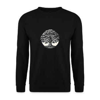 Eternal Wisdom Tree - Unisex Sweatshirt - black - Front - Alina (178cm) & Michal (187cm)
