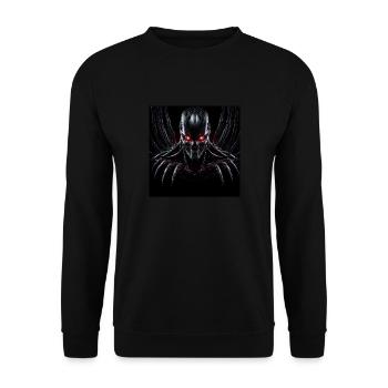Cyborg avec des griffes et des yeux rouges sur HG foncé - Sweat-shirt Unisexe - noir - Devant - Alina (178cm) & Michal (187cm)
