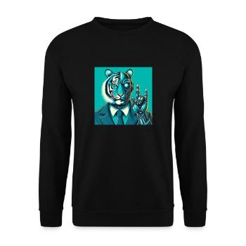 Cybertiger - Unisex Pullover - Schwarz - Vorne - Alina (178cm) & Michal (187cm)