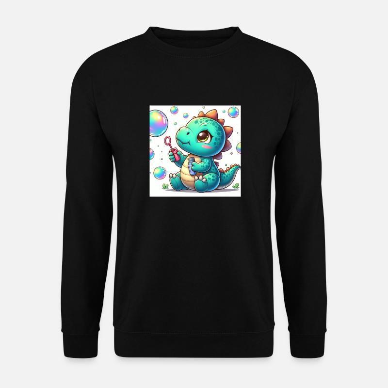 Dino small with soap bubbles - Unisex Sweatshirt - black