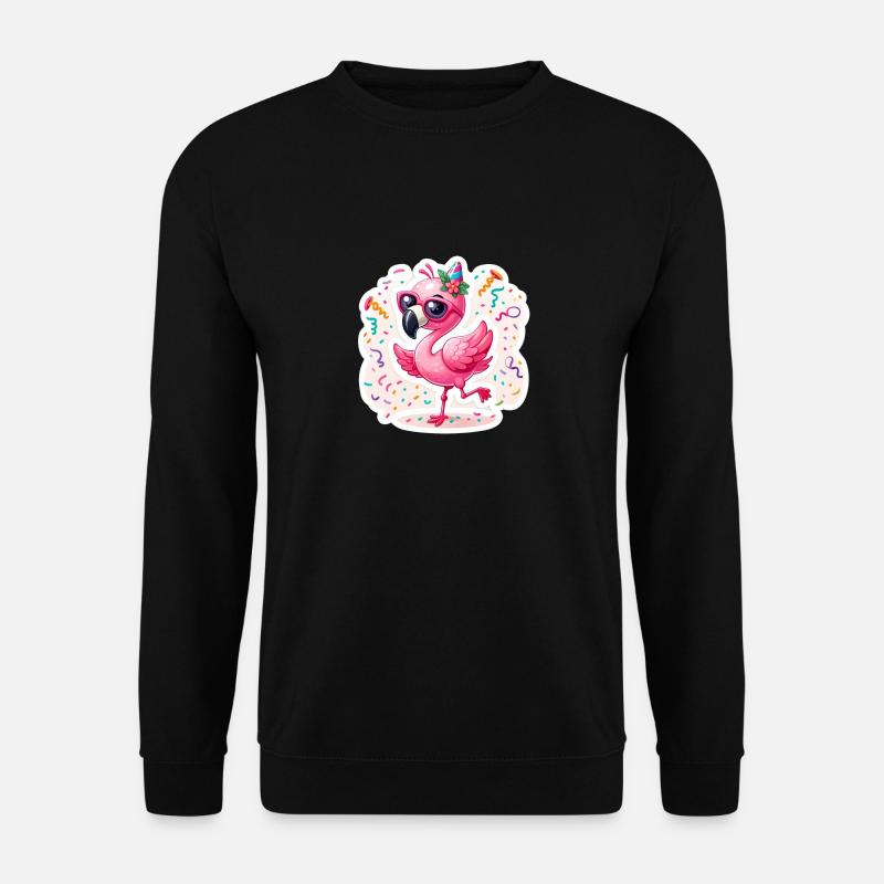 Tanzender Glücksflamingo - Unisex Pullover - Schwarz