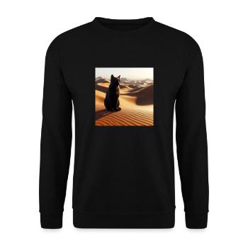 A true cat in a desert 3 - Unisex Sweatshirt - black - Front - Alina (178cm) & Michal (187cm)