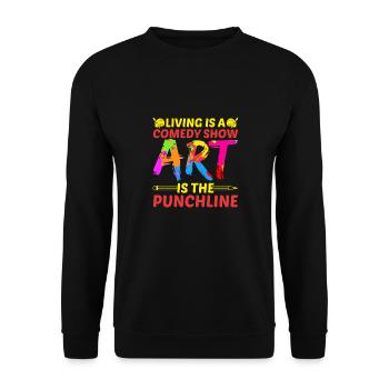 Artiste Peintre L’art graphique est l’art de la punchline - Sweat-shirt Unisexe - noir - Devant - Alina (178cm) & Michal (187cm)