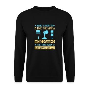 House Painter Dad Unique Gifts - Unisex Sweatshirt - black - Front - Alina (178cm) & Michal (187cm)