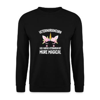 Funny Veterinariancorn Veterinarian Gifts - Unisex Sweatshirt - black - Front - Alina (178cm) & Michal (187cm)