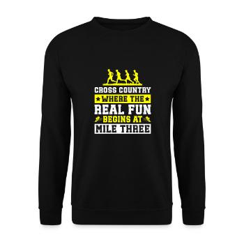 Coureur de fond et entraîneur de cross-country - Cross unique - Sweat-shirt Unisexe - noir - Devant - Alina (178cm) & Michal (187cm)