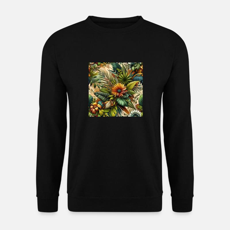 Vibrant Botanical Extravaganza - Unisex Sweatshirt - black