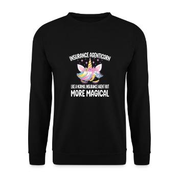 Insurance Agenticorn ike a normal Agent gifts - Unisex Sweatshirt - black - Front - Alina (178cm) & Michal (187cm)