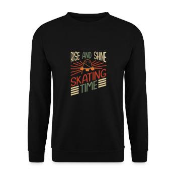 Conception de planche à roulettes pour planchiste - Sweat-shirt Unisexe - noir - Devant - Alina (178cm) & Michal (187cm)
