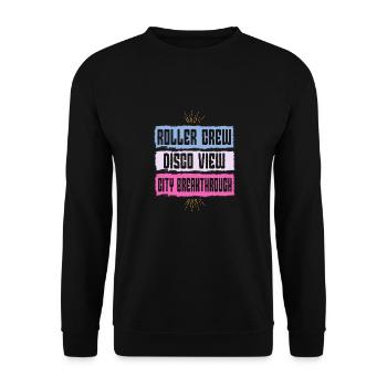 Patineur à roulettes Fête Roller Crew Disco Voir les cadeaux - Sweat-shirt Unisexe - noir - Devant - Alina (178cm) & Michal (187cm)