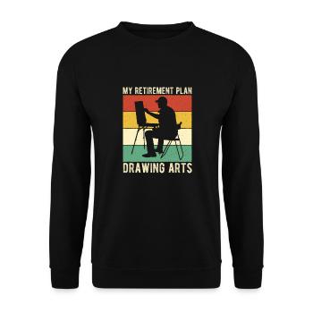 Artiste Peintre Graphique Mon Plan de Retraite Dessin - Sweat-shirt Unisexe - noir - Devant - Alina (178cm) & Michal (187cm)