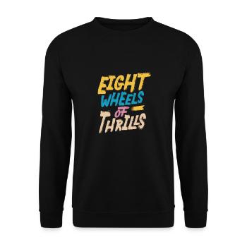 Rollerskater Party Eight Wheels Of Thrills Gifts - Unisex Pullover - Schwarz - Vorne - Alina (178cm) & Michal (187cm)