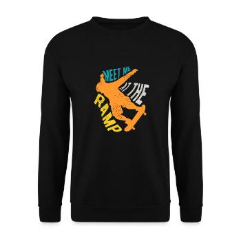 Conception de planche à roulettes pour planchiste - Sweat-shirt Unisexe - noir - Devant - Alina (178cm) & Michal (187cm)