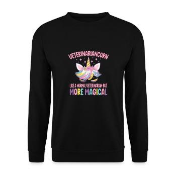 Funny Veterinariancorn like a normal Veterinarian - Unisex Sweatshirt - black - Front - Alina (178cm) & Michal (187cm)