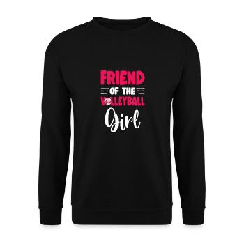 Friend Of the Birthday Girl Volleyball Family - Unisex Sweatshirt - black - Front - Alina (178cm) & Michal (187cm)