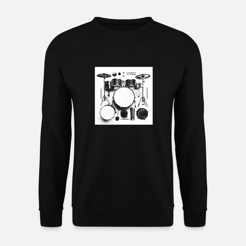 Drumset- und Drumming-Parts - Unisex Pullover - Schwarz