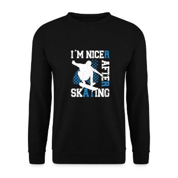 Art de planche à roulettes pour garçons filles hommes cadeaux de planche à roulettes - Sweat-shirt Unisexe - noir - Devant - Alina (178cm) & Michal (187cm)