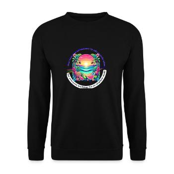 Urlaub ohne WLAN - Unisex Pullover - Schwarz - Vorne - Alina (178cm) & Michal (187cm)