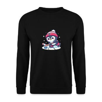 Pinguin Eishockey - Unisex Pullover - Schwarz - Vorne - Alina (178cm) & Michal (187cm)