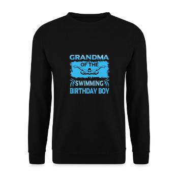 Grandma Of the Birthday Boy Swimming Family Design - Unisex Sweatshirt - black - Front - Alina (178cm) & Michal (187cm)