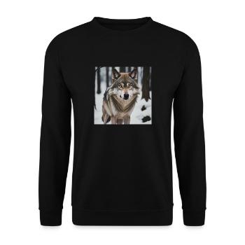 Loup - Sweat-shirt Unisexe - noir - Devant - Alina (178cm) & Michal (187cm)