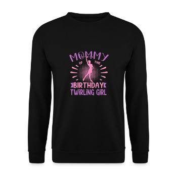 Mommy Of the Birthday Girl twirling Family - Unisex Pullover - Schwarz - Vorne - Alina (178cm) & Michal (187cm)