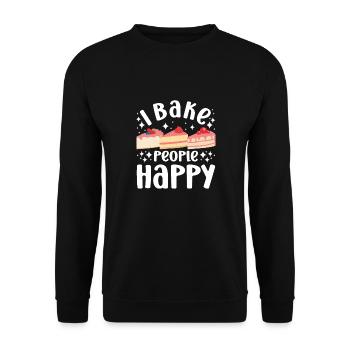 Pastry Lover I Bake People Happy Cute Baking Gift - Unisex Pullover - Schwarz - Vorne - Alina (178cm) & Michal (187cm)