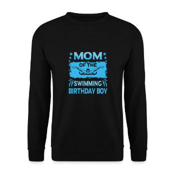 Maman de l’anniversaire garçon natation famille Design - Sweat-shirt Unisexe - noir - Devant - Alina (178cm) & Michal (187cm)
