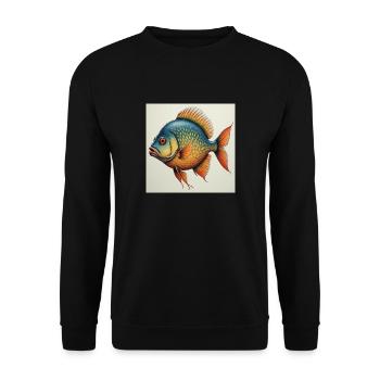 Fisch - Unisex Pullover - Schwarz - Vorne - Alina (178cm) & Michal (187cm)